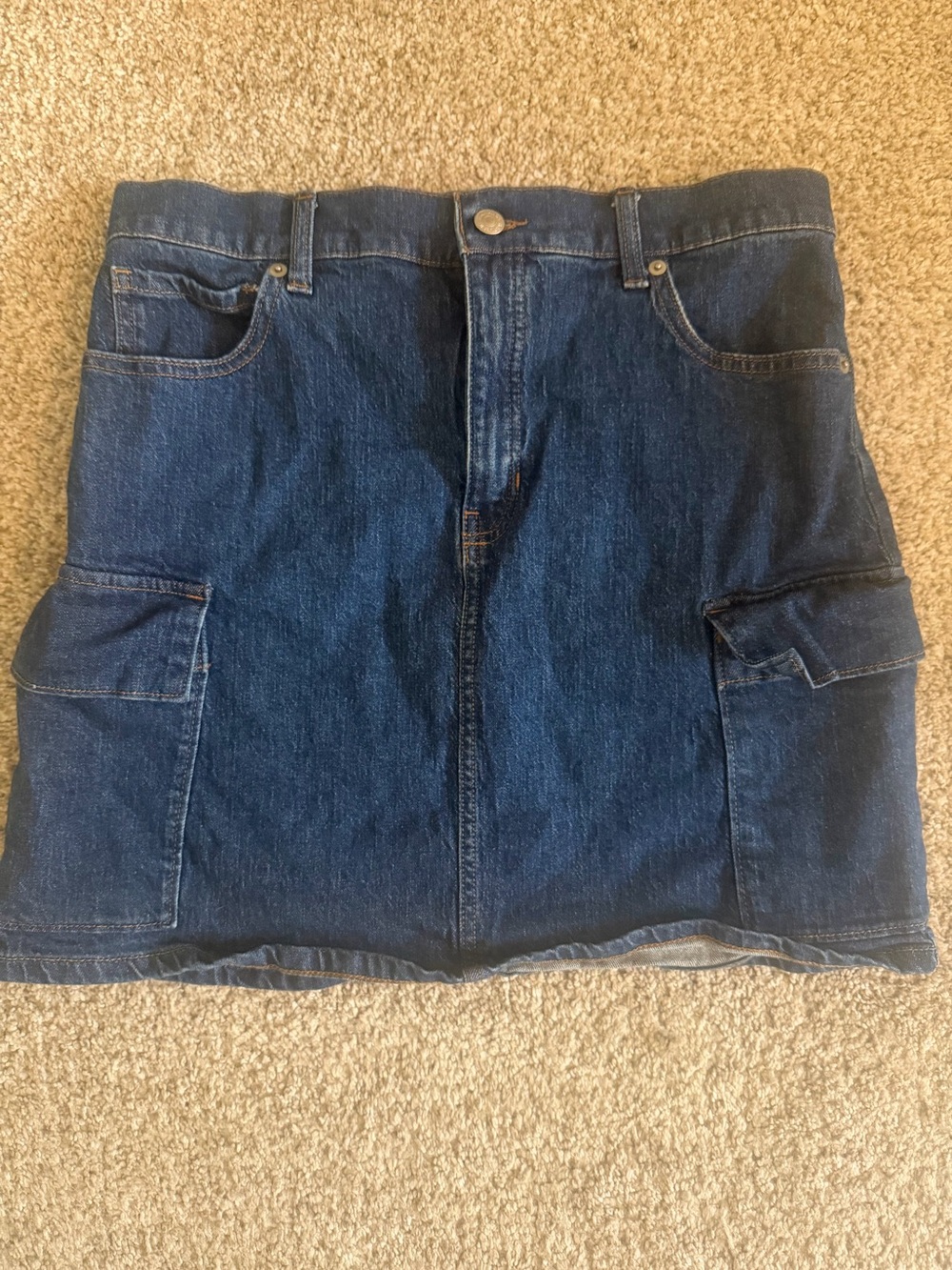 Banana Republic Dark Blue Denim Mini Skirt with Cargo Pockets